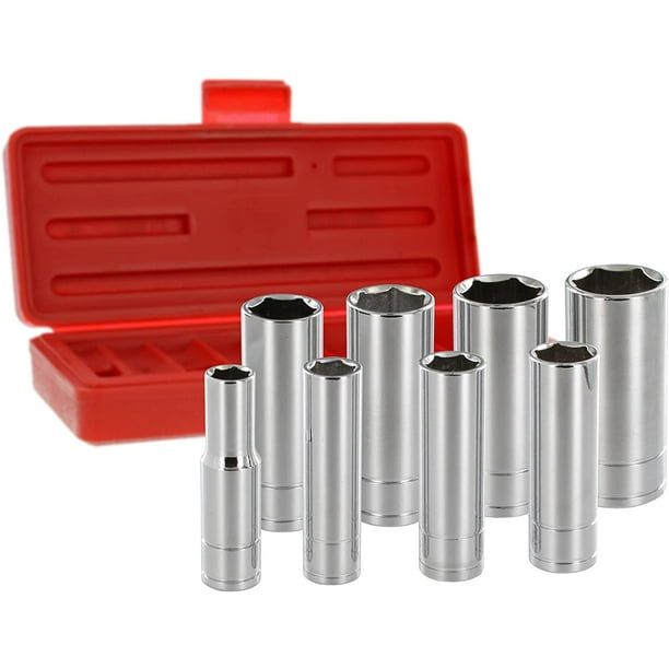 DEEP METRIC SOCKETS 3/8" Drive CR-V Steel 12 Point Car Wheel Nut Remover 8-19mm DEEP METRIC SOCKETS 3/8" Drive CR-V Steel 12 Point Car Wheel Nut Remover 8-19mm